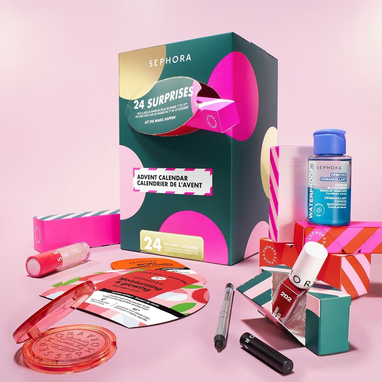 Calendrier de l'Avent - 24 surprises maquillage, soin, bain et accessoires